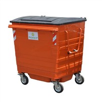 1100L Galvanized Black Steel Garbage Bin