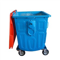 1100L Galvanized Garbage Bin with Wheels