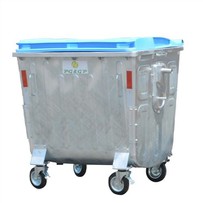 1100L Galvanized Metal Garbage Bin