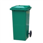 What are the safety precautions when using outdoor public garbage bins?