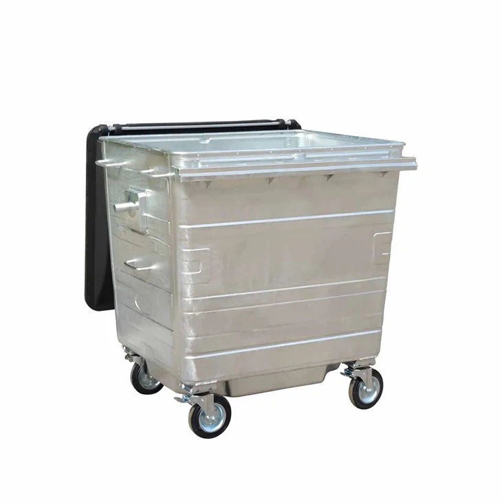 1100L Galvanised Garbage Can