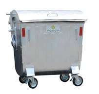 Customized Logo Industrial Hot Selling 1100 Liter Trash Bin With Lid